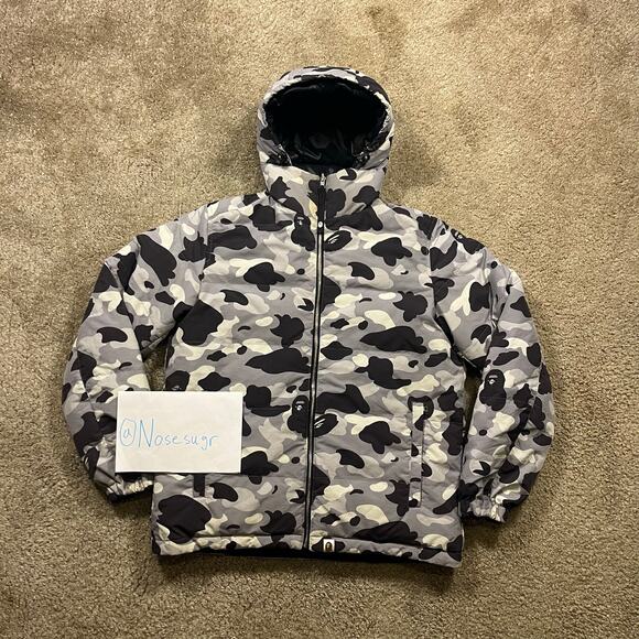 Authentic Bape 90’s Reversible Camo Puffer Down Jacket M - Picture 1 of 12